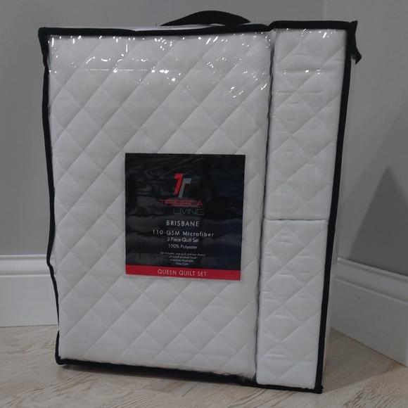 3-Piece Brisbane Oversized Diamond Quilt Set - White - Size: Queen - Picture 5 of 5